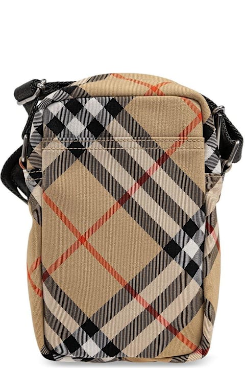 Burberry Totes for Men Burberry Ekd Motif Checked Phone Bag