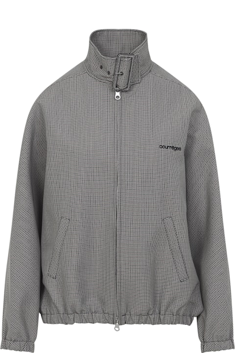 Courrèges for Kids Courrèges Buckle Houndstooth Bomber Jacket