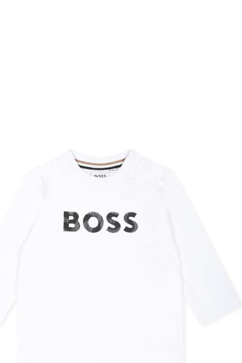 Homeware Hugo Boss White T-shirt For Baby Boy With Logo