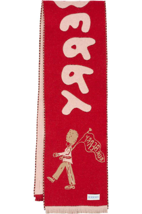 Homeware Burberry Pink Scarf For Girl With Logo