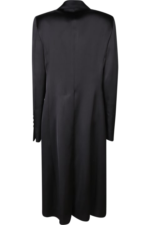Sapio Coats & Jackets for Women Sapio Sapio Double-breasted Viscose Satin Coat In Black