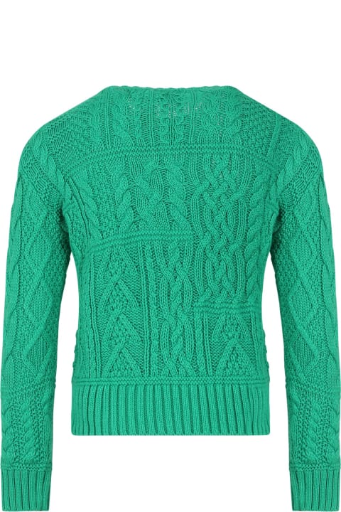 Ralph Lauren Sweaters & Sweatshirts for Girls Ralph Lauren Green Sweater For Girl With Iconic Flag