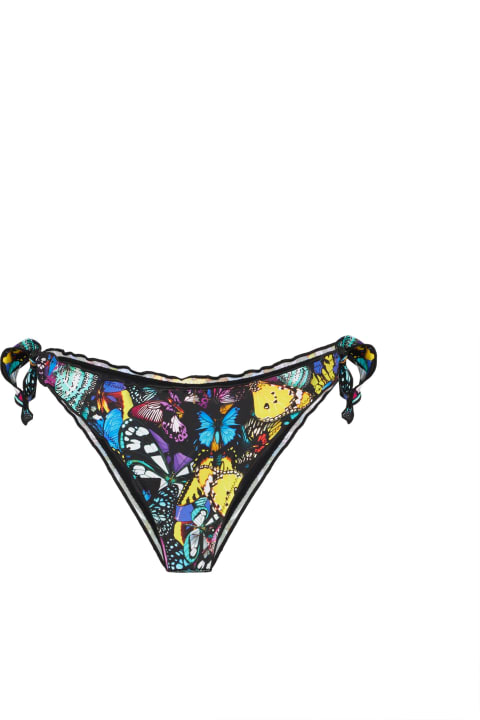 Fashion for Women MC2 Saint Barth Woman Ruffled Cheeky Swim Briefs With Butterfly Print
