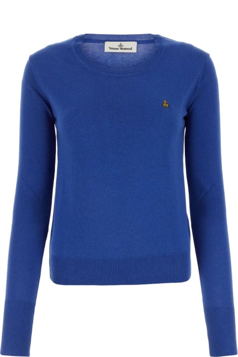 Vivienne Westwood Sweaters for Women Vivienne Westwood Electric Blue Cotton Blend Bea Sweater