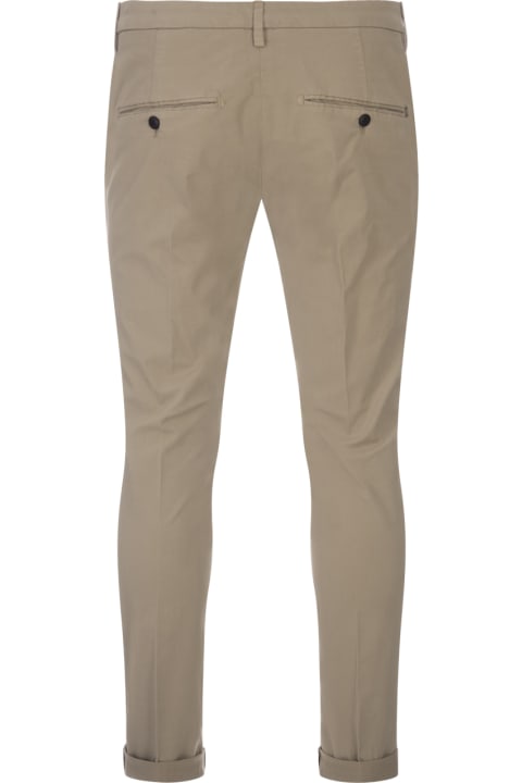 Pants for Men Dondup Gaubert Slim Trousers In Sand Light Gabardine