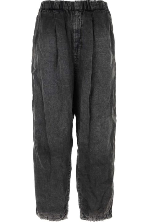 Clothing for Men Mihara Yasuhiro Charcoal Linen Pant