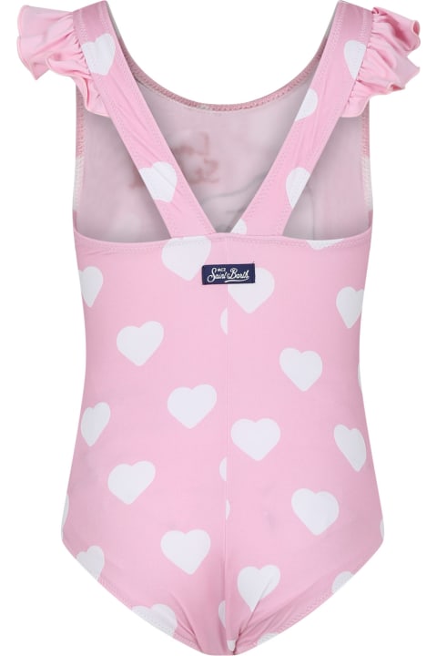 Swimwear for Girls MC2 Saint Barth Pink Swimsuit For Girl With Snoopy
