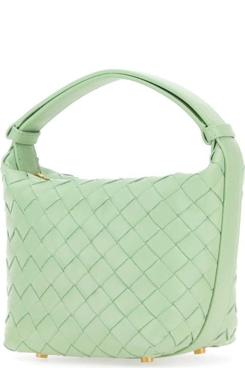 ウィメンズ トートバッグ Bottega Veneta Mint Green Leather Micro Candy Wallace Handbag