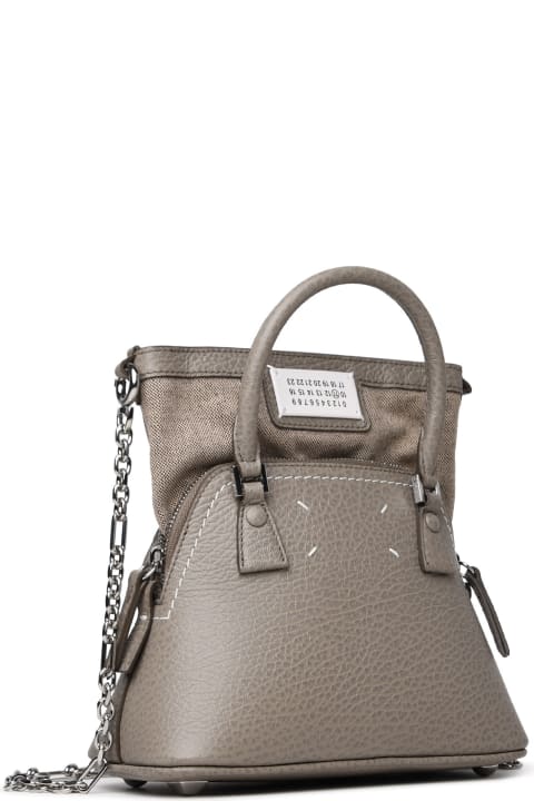 Sale for Women Maison Margiela Micro '5ac Classique' Bag In Dove-gray Leather