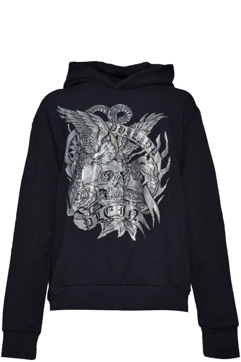 Philipp Plein Fleeces & Tracksuits for Men Philipp Plein Tattoo Embellished Hoodie