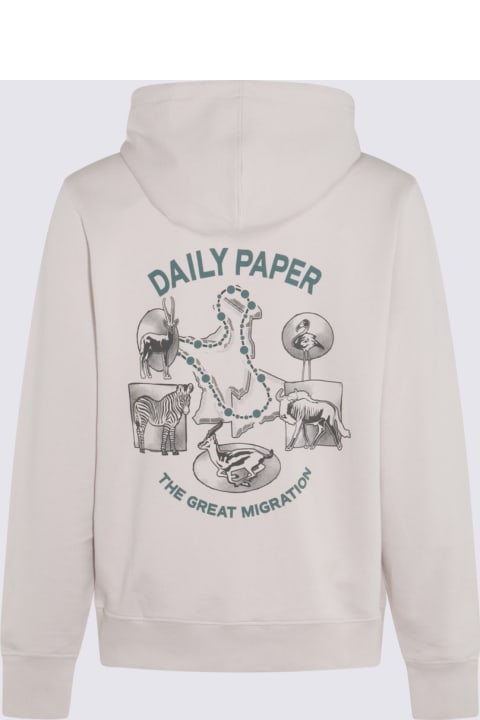 Daily Paper Fleeces & Tracksuits for Men Daily Paper Light Beige And Green Cotton Sweatshirt
