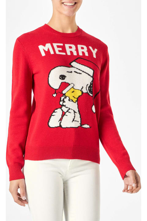 Homeware MC2 Saint Barth Woman Sweater With Snoopy Print | Snoopy Peanuts Special Edition