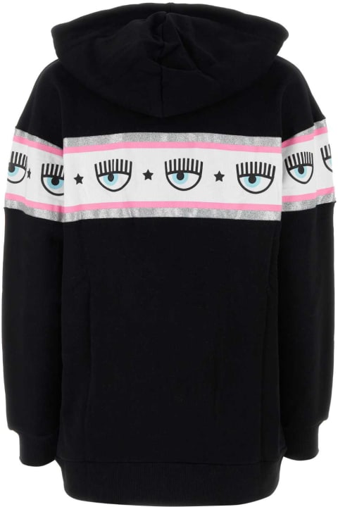 Chiara Ferragni Women Chiara Ferragni Black Cotton Oversize Sweatshirt