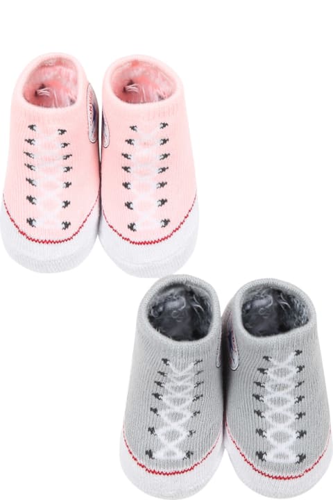Fashion for Kids Converse Set Of Multicolor Infant Booties For Baby Girl