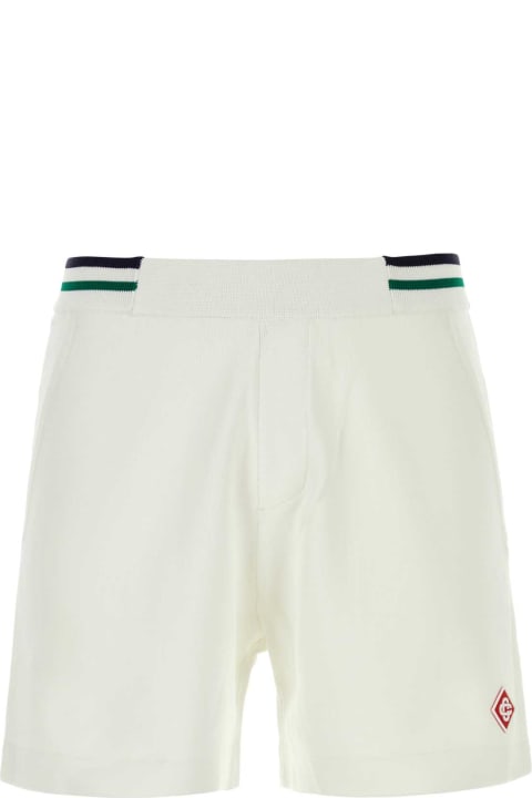 ウィメンズ新着アイテム Casablanca White Viscose Blend Bermuda Shorts
