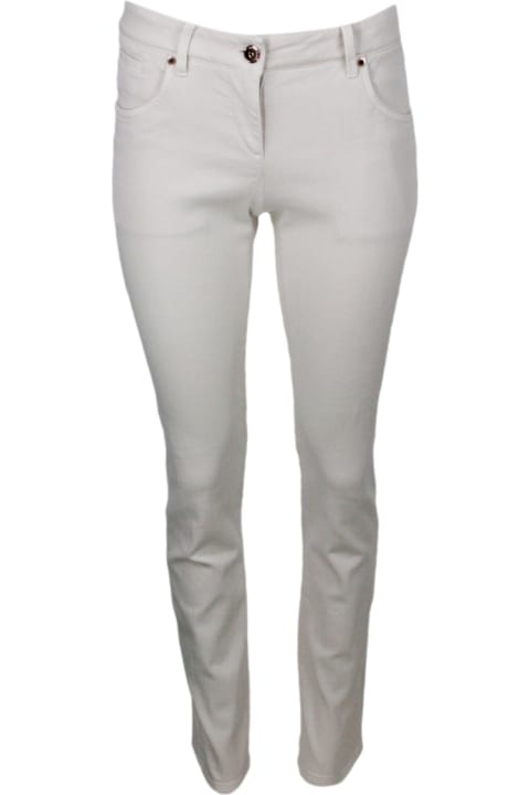 ウィメンズ Brunello Cucinelliのウェア Brunello Cucinelli Five-pocket Garment-dyed Stretch Denim Trousers