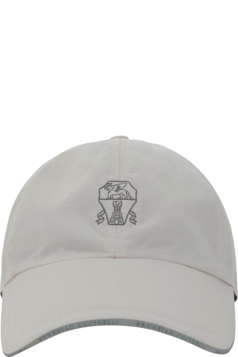 Hats for Men Brunello Cucinelli Water-repellent Microfibre Baseball Cap With Embroidered Logo