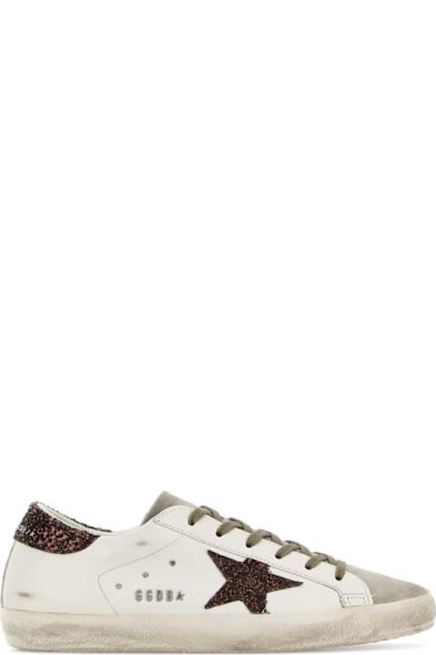 Golden Goose White Leather Super Star Sneakers