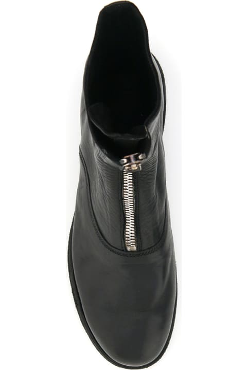 ウィメンズ Guidiのブーツ Guidi Front Zip Leather Ankle Boots