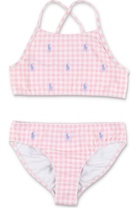 Polo Ralph Lauren Swimwear for Girls Polo Ralph Lauren Gingham Polo Pony Two-piece Swimsuit