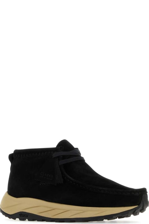 Clarks Sneakers for Men Clarks Black Suede Wallabee Eden Ankle Boots