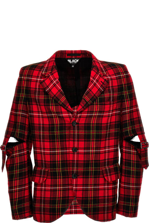 Black Comme des Garçons Coats & Jackets for Men Black Comme des Garçons Check Single-breasted Blazer