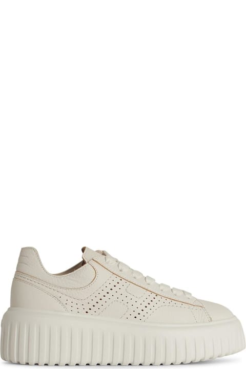 Hogan 'stripes' White Leather Sneakers
