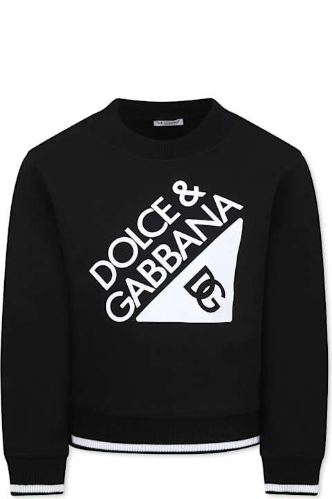 Homeware Dolce 
Gabbana Black Sweatshirt For Kids With Logo