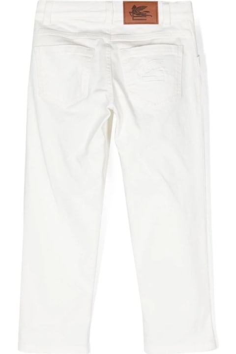 Fashion for Kids Etro White Slim Fit Jeans With Logo