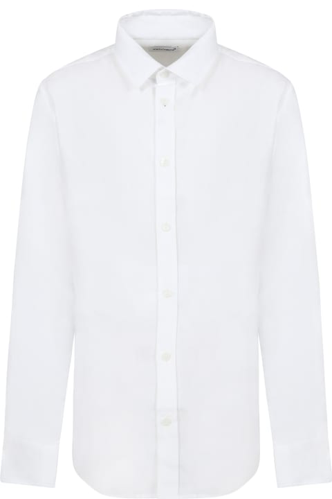 Dolce & Gabbana Sale for Kids Dolce & Gabbana White Shirt For Boy With Iconic Monogram