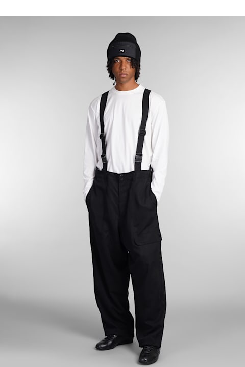 Y-3 Pants for Men Y-3 Pants In Black Wool And Polyester