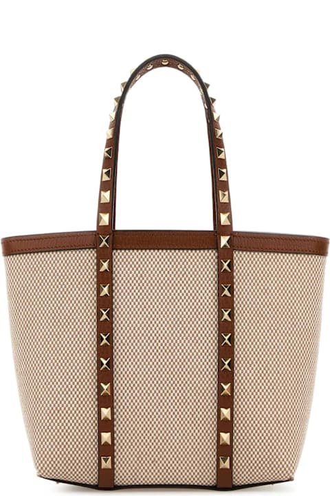 Homeware Valentino Garavani Two-tone Canvas Medium Rockstud Handbag