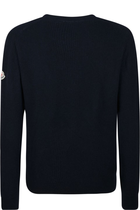 Logo Patched Plain Ribbed Sweater