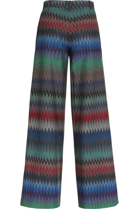 Missoni Pants & Shorts for Women Missoni Lurex Chevron Knitted Palazzo Trousers