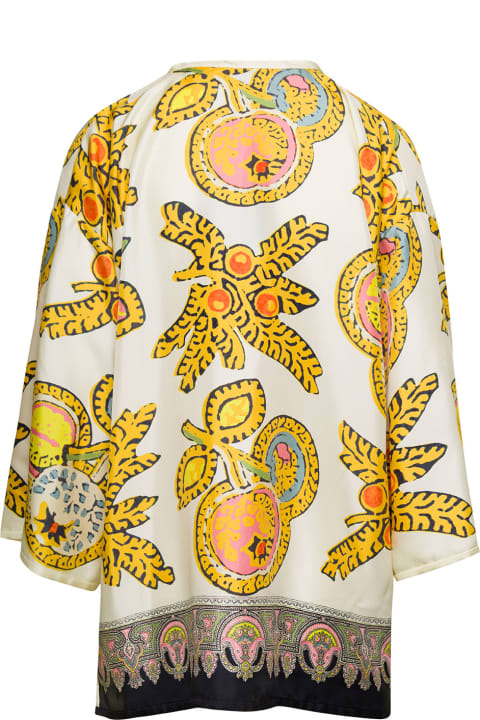 Printed Silk Cardigan