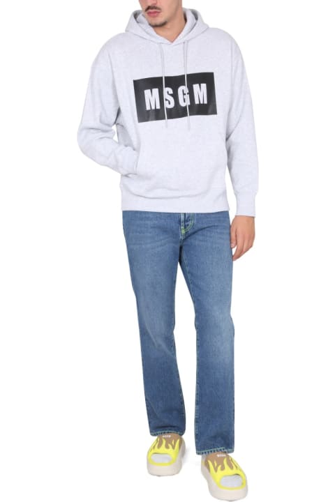 سترات صوف وبدل رياضية لـ القسم الرجالي MSGM Sweatshirt With Logo Box