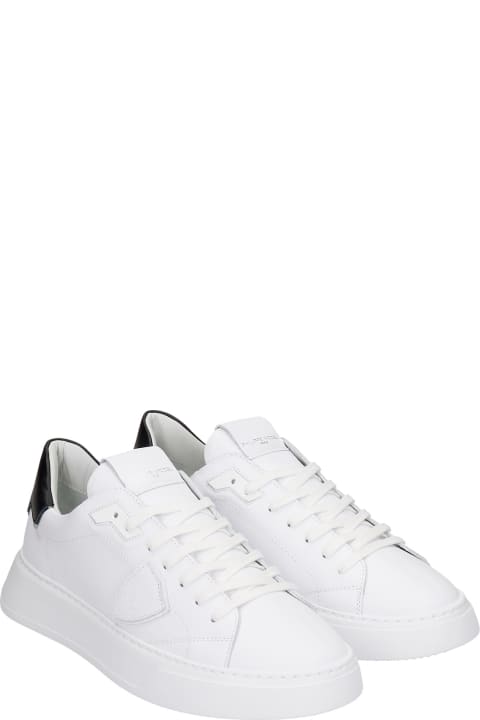 Homeware Philippe Model Temple Sneakers In White Leather