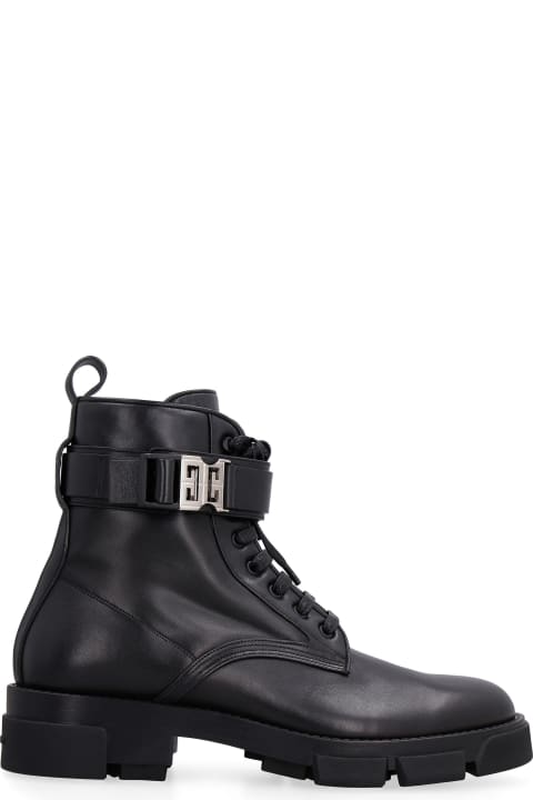 メンズ ブーツ Givenchy Terra Leather Ankle Boots
