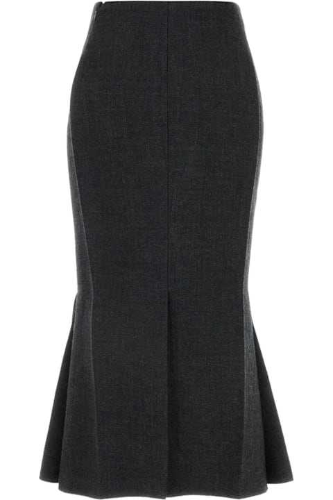 Prada تنورات لـ السيدات Prada Charcoal Wool Skirt