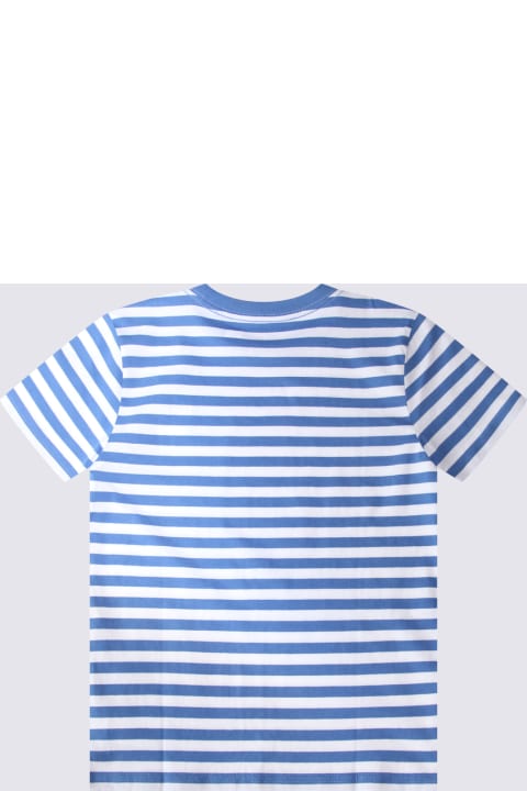 Fashion for Kids Ralph Lauren White And Blue Cotton T-shirt
