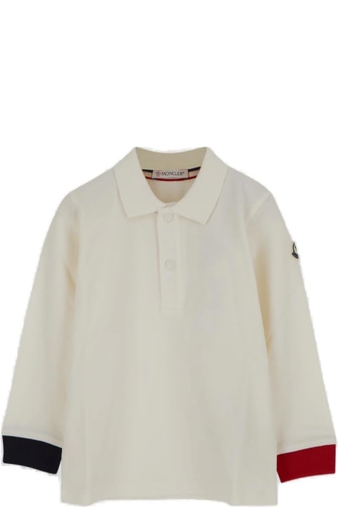 Moncler Shirts for Baby Boys Moncler Button Detailed Long-sleeved Polo Shirt