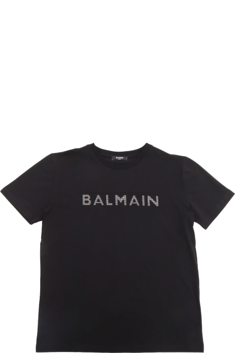 Balmain Kids Balmain Black T-shirt With Logo