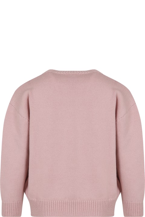 Fendi for Girls Fendi Pink Sweater With Logo For Kids