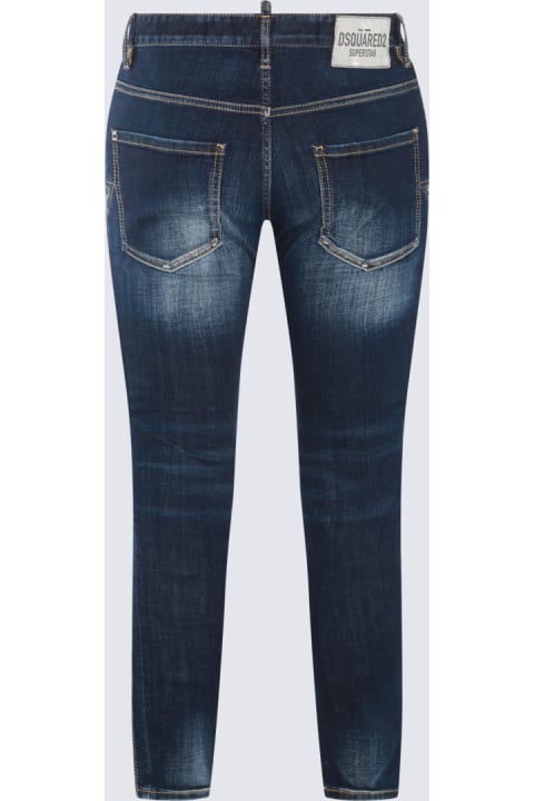 Fashion for Men Dsquared2 Dark Blue Cotton Blend Jeans