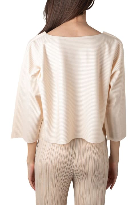 Topwear for Women Pleats Please Issey Miyake A-poc Boat Neck Pleated Blouse