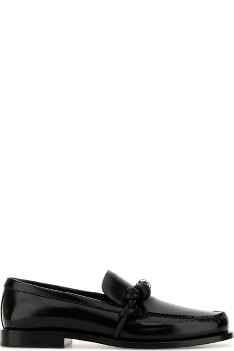 Jil Sander Black Leather Tangle Loafers