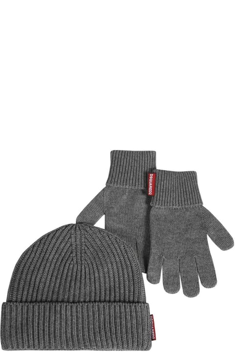 Dsquared2 Accessories for Men Dsquared2 Knitted Hat And Gloves Set
