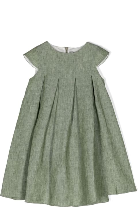 Dresses for Girls Il Gufo Sage Green Linen Dress