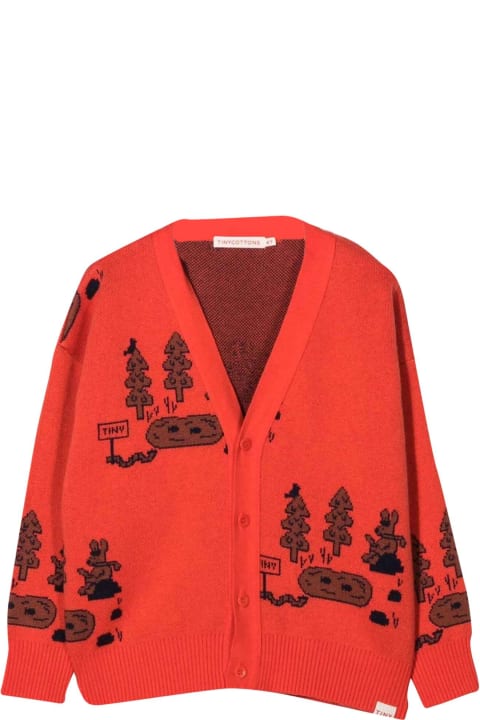 Red Cardigan Unisex Tiny Cottons