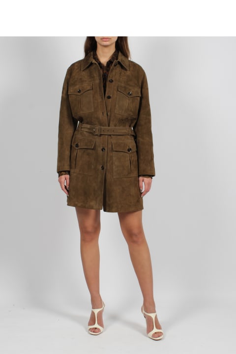 Coats & Jackets for Women Tom Ford Lightweight Soft Suede Safari Coat